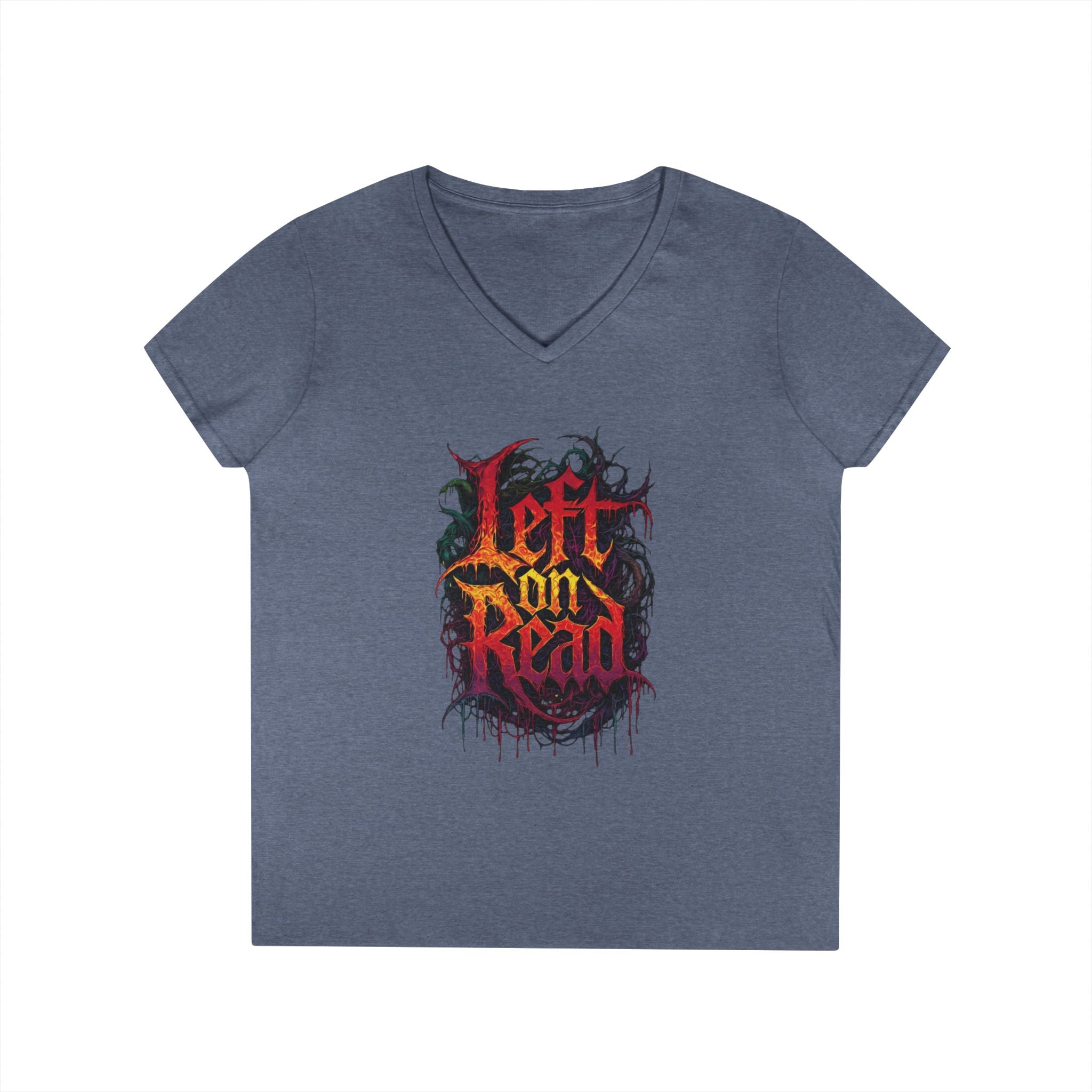 Left on Read V-Neck T‑Shirt — Women’s Gothic Text Graphic Tee