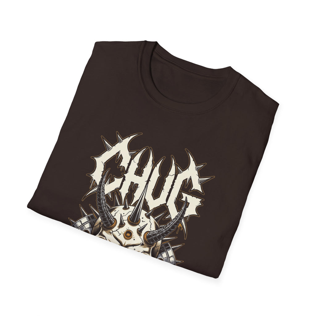 Chug Guitar Riffs Skull Tee — "Chug" Chains & Pistons Metal T-Shirt