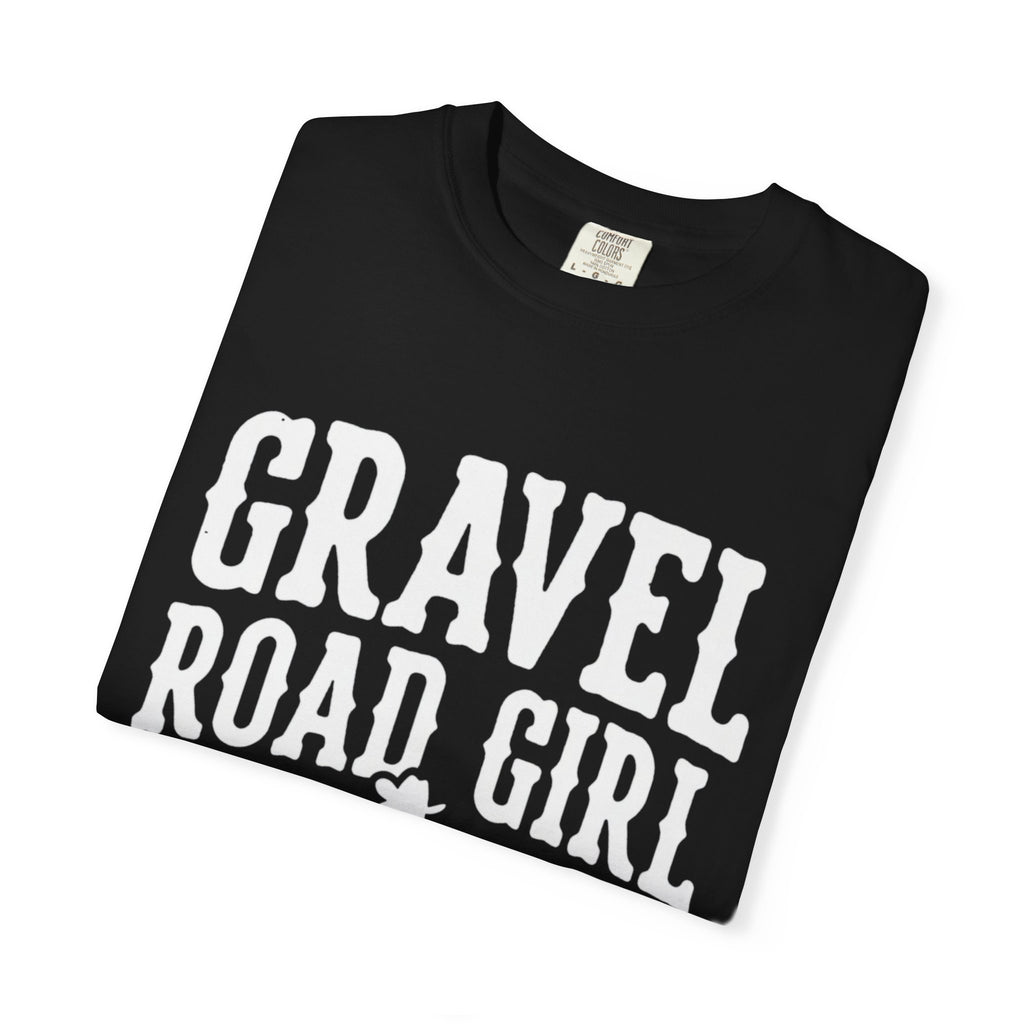 Gravel Road Girl T‑Shirt — Western Cowgirl Motorcycle Tee