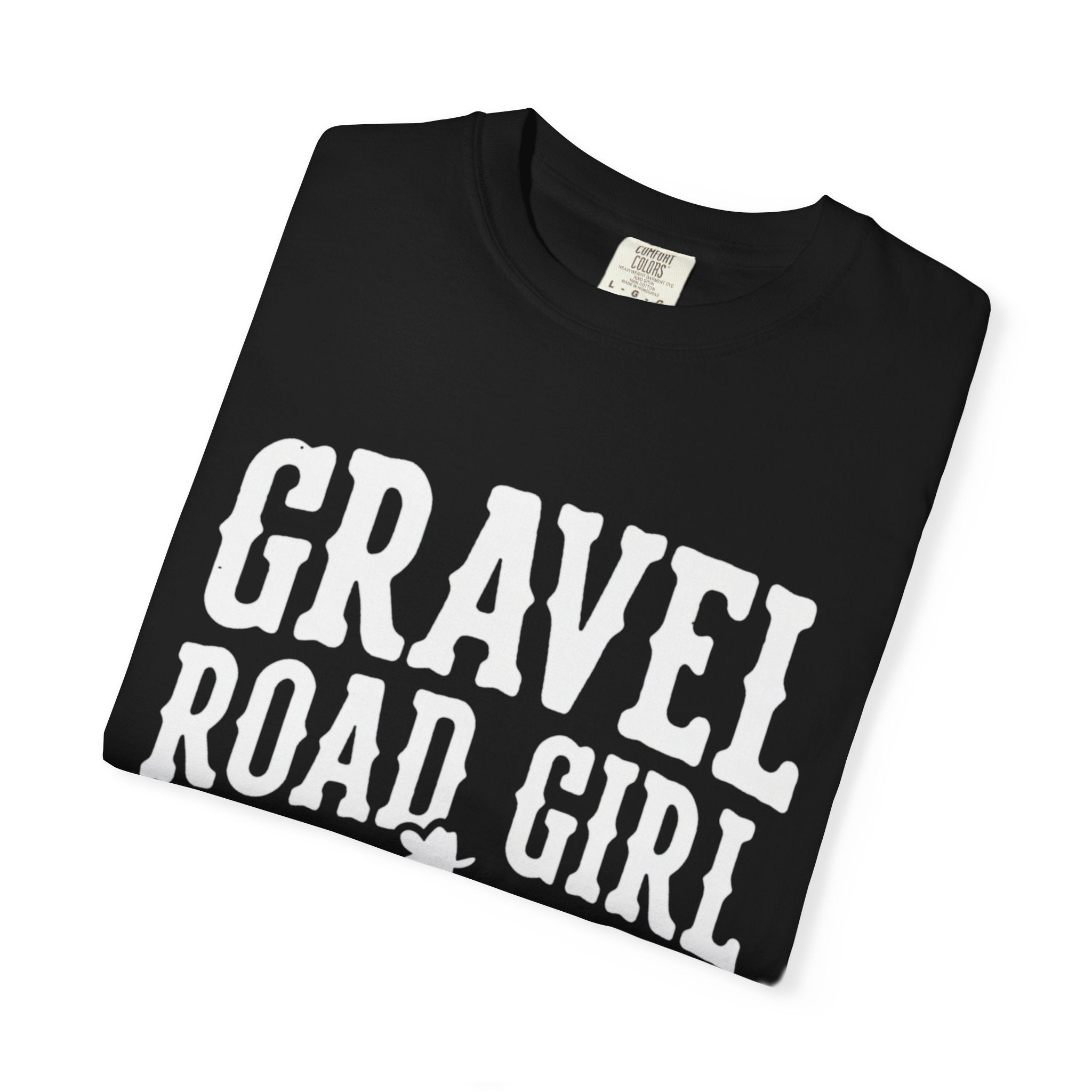 Gravel Road Girl T‑Shirt — Western Cowgirl Motorcycle Tee