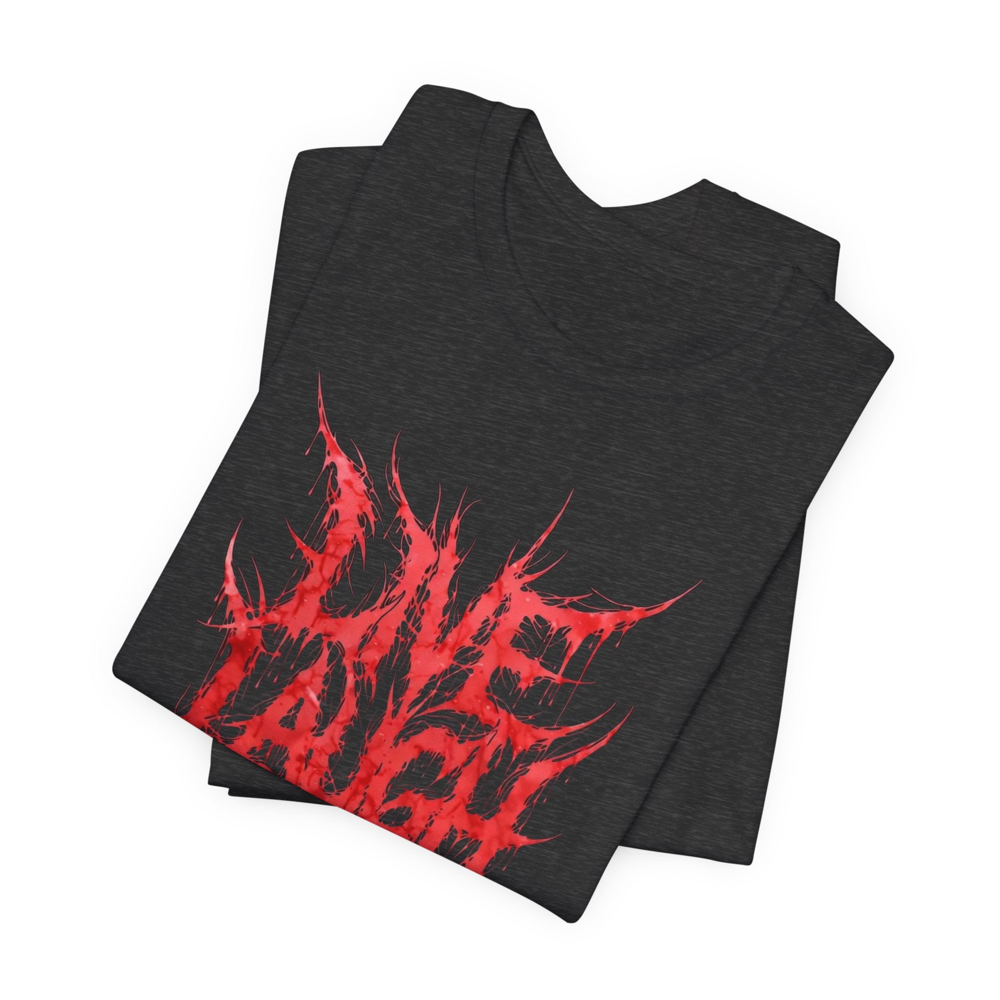 Graphic Tee — 'Live Laugh Love' Red Metal Script T-Shirt