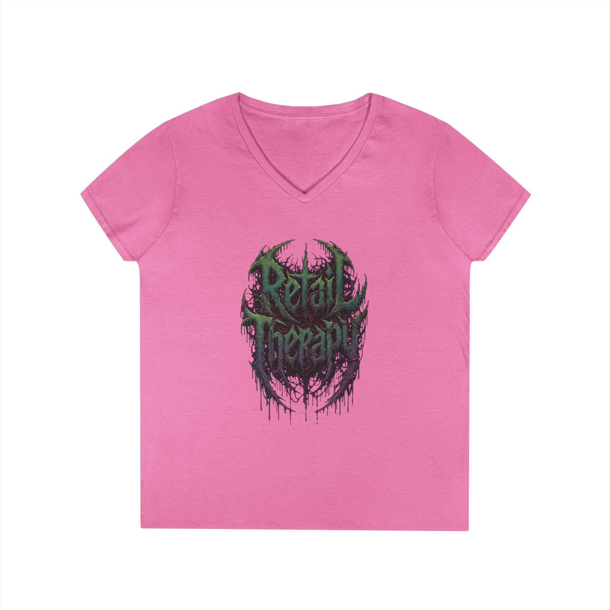 Retail Therapy V-Neck Tee — Women’s Gothic Grunge Graphic T-Shirt