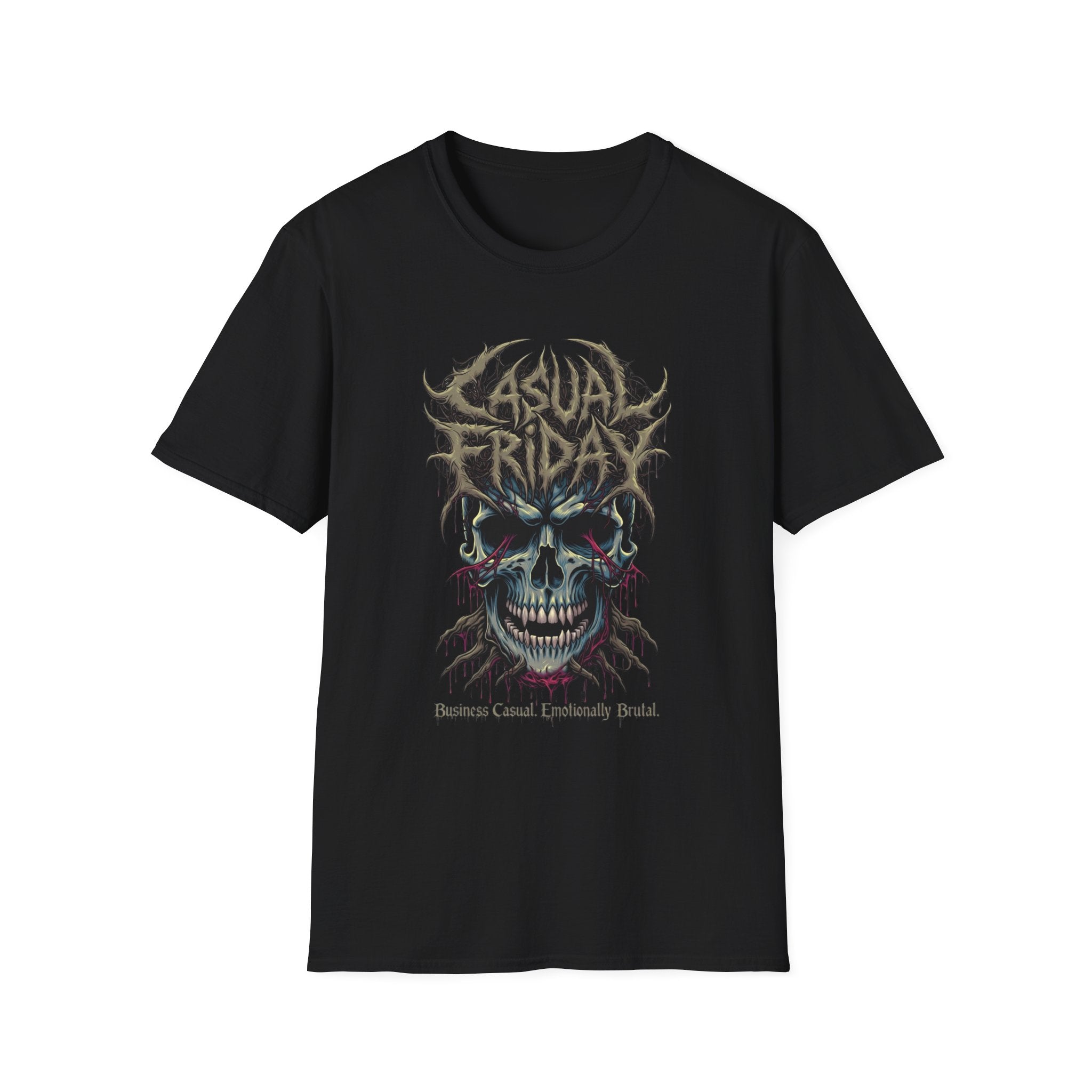 Casual Friday Skull Tee — Gothic Horror Graphic T-Shirt