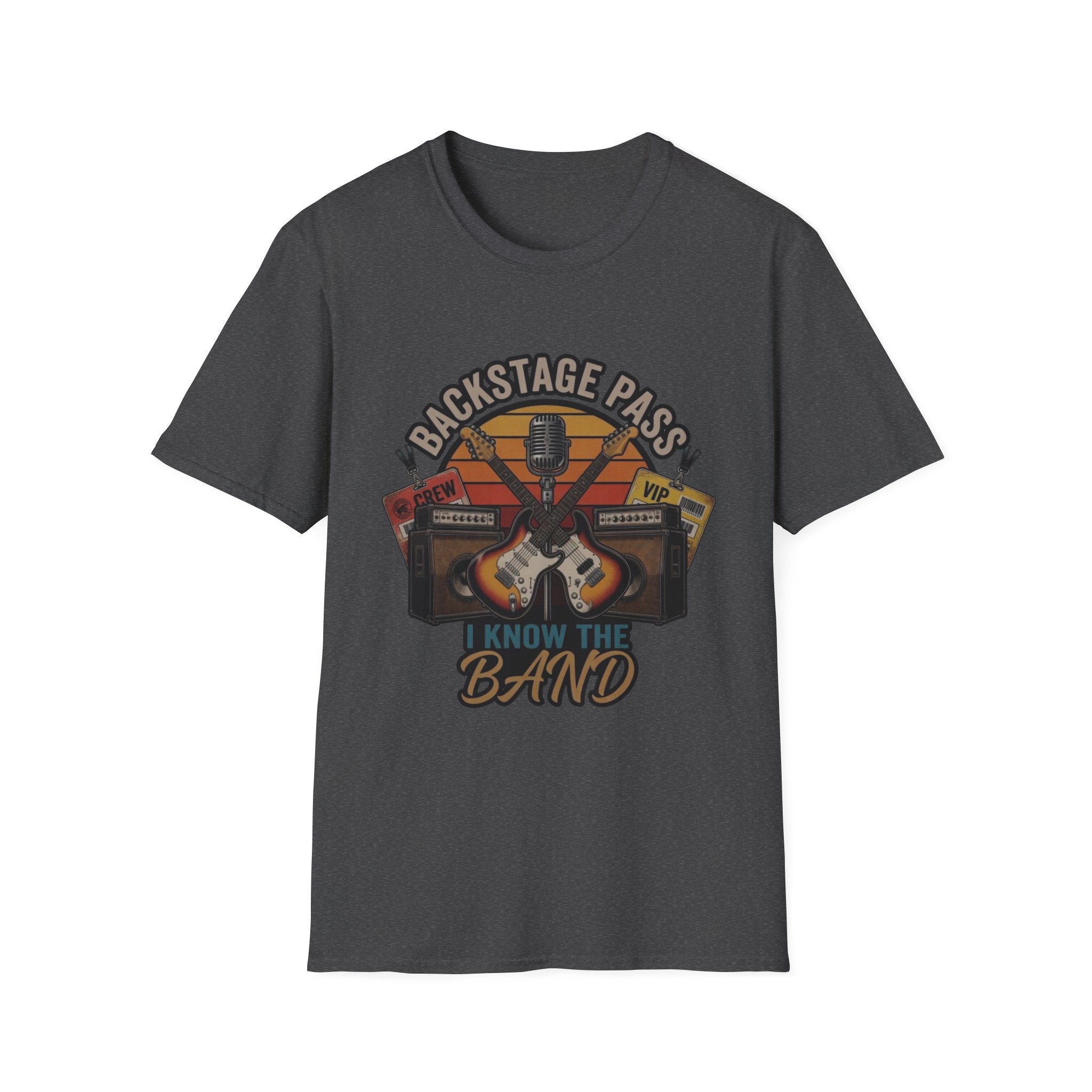 Backstage Pass "I Know The Band" T-Shirt — Retro Guitar Concert Tee