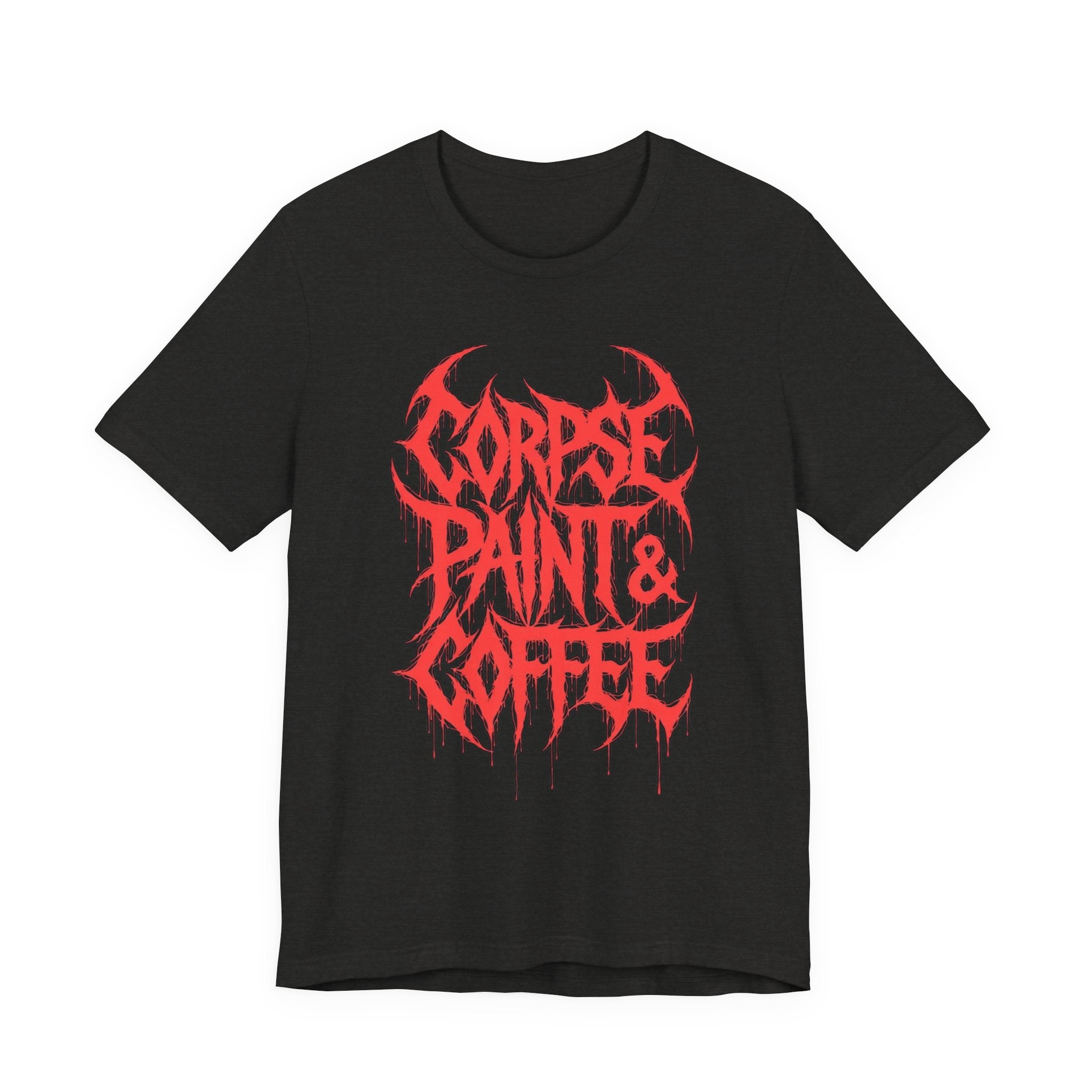 Corpse Paint & Coffee Tee — Gothic Metal Band Shirt