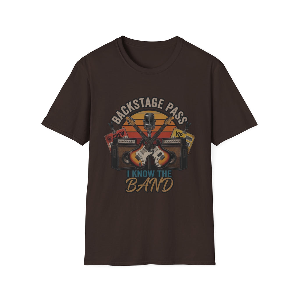 Backstage Pass "I Know The Band" T-Shirt — Retro Guitar Concert Tee