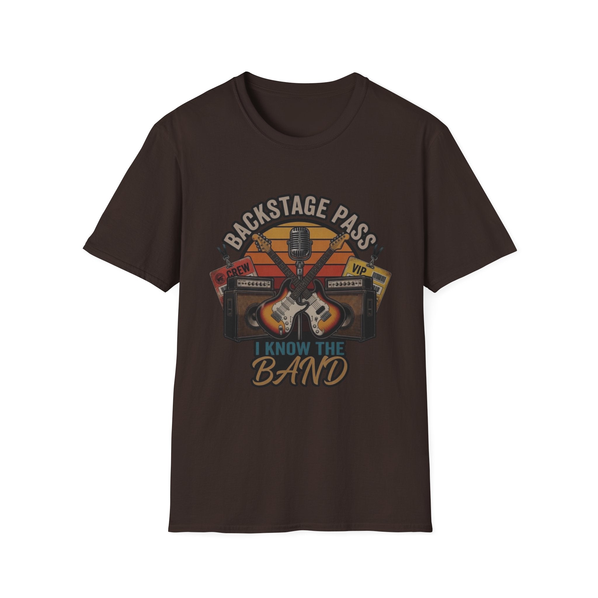 Backstage Pass "I Know The Band" T-Shirt — Retro Guitar Concert Tee