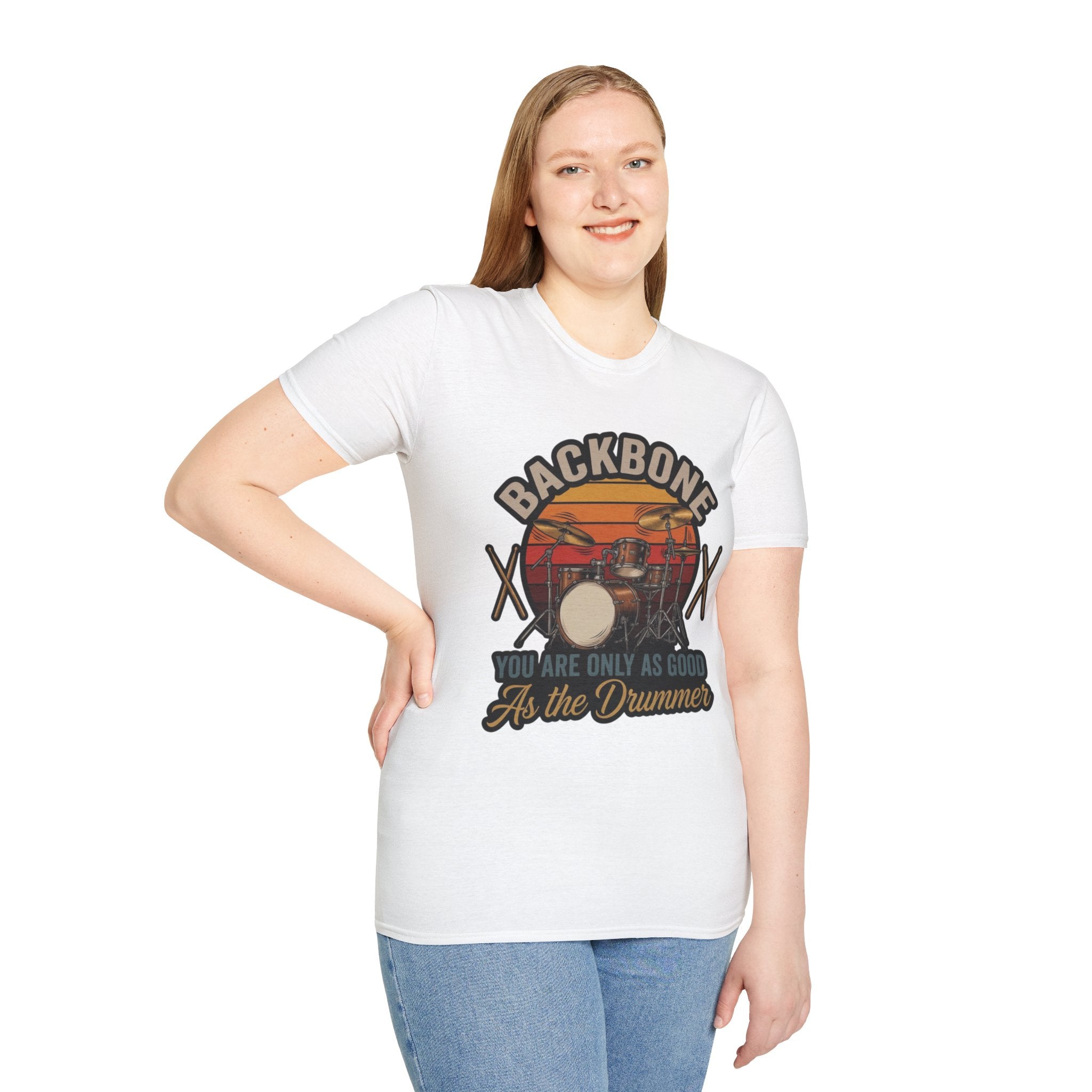 Drummer T-Shirt — “Backbone: You Are Only As Good As the Drummer” Vintage Drum Kit Tee