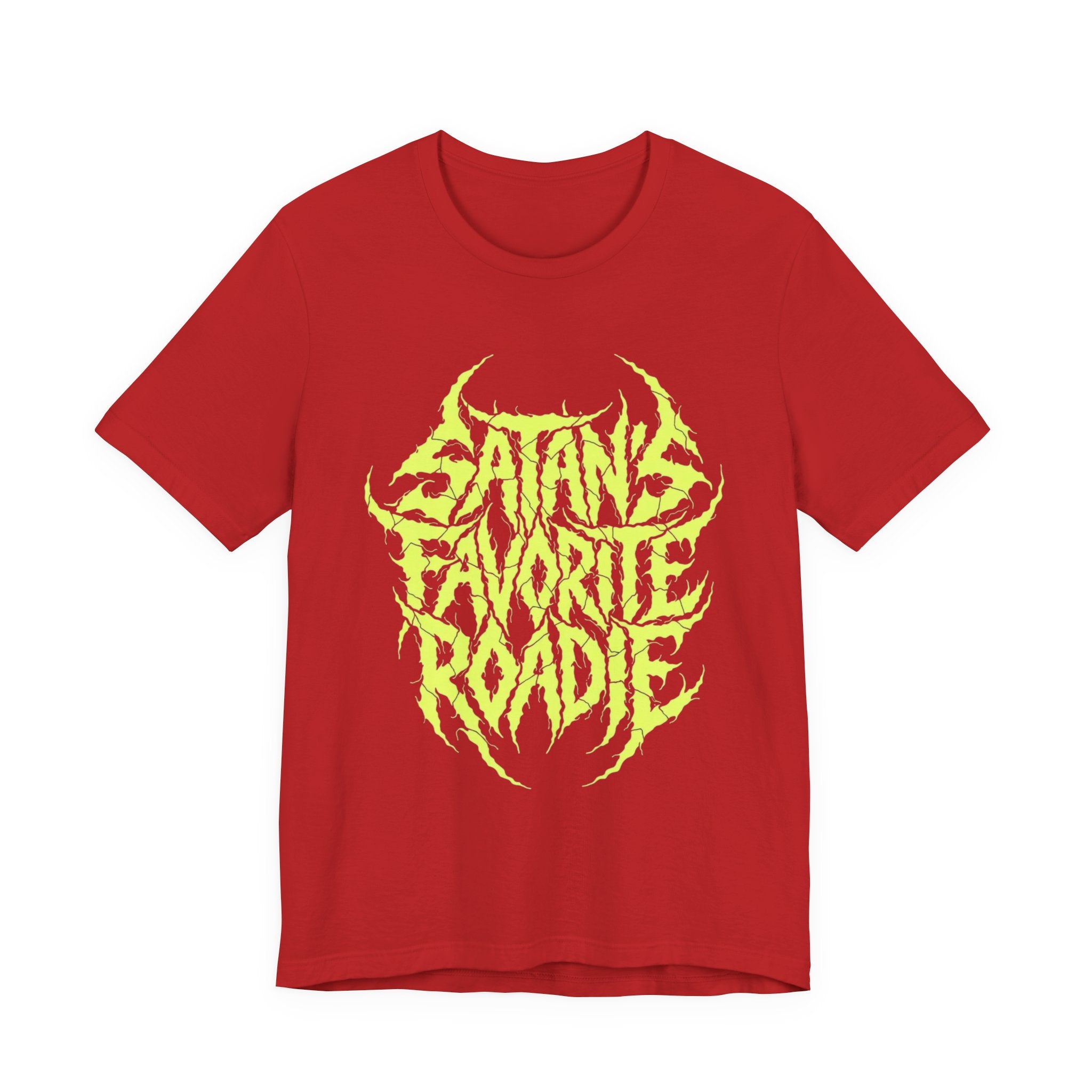 Satan’s Favorite Roadie T‑Shirt — Neon Metal Band Tee
