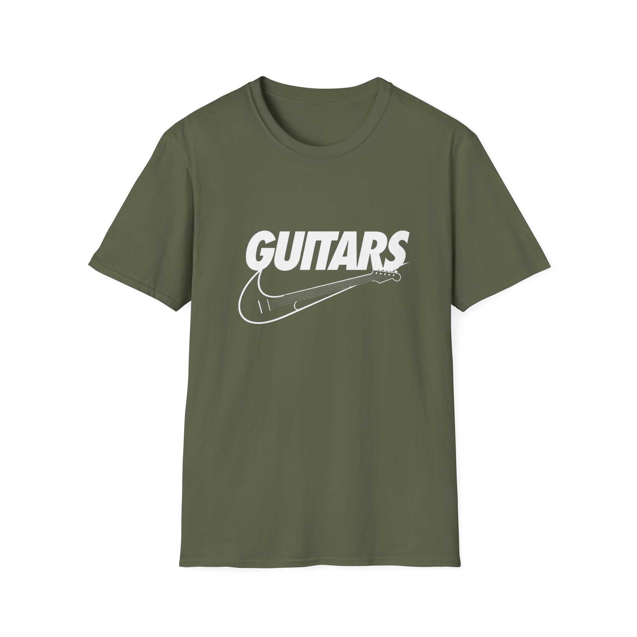 Guitars Graphic T-Shirt — Retro Rock Electric Guitar Logo Tee