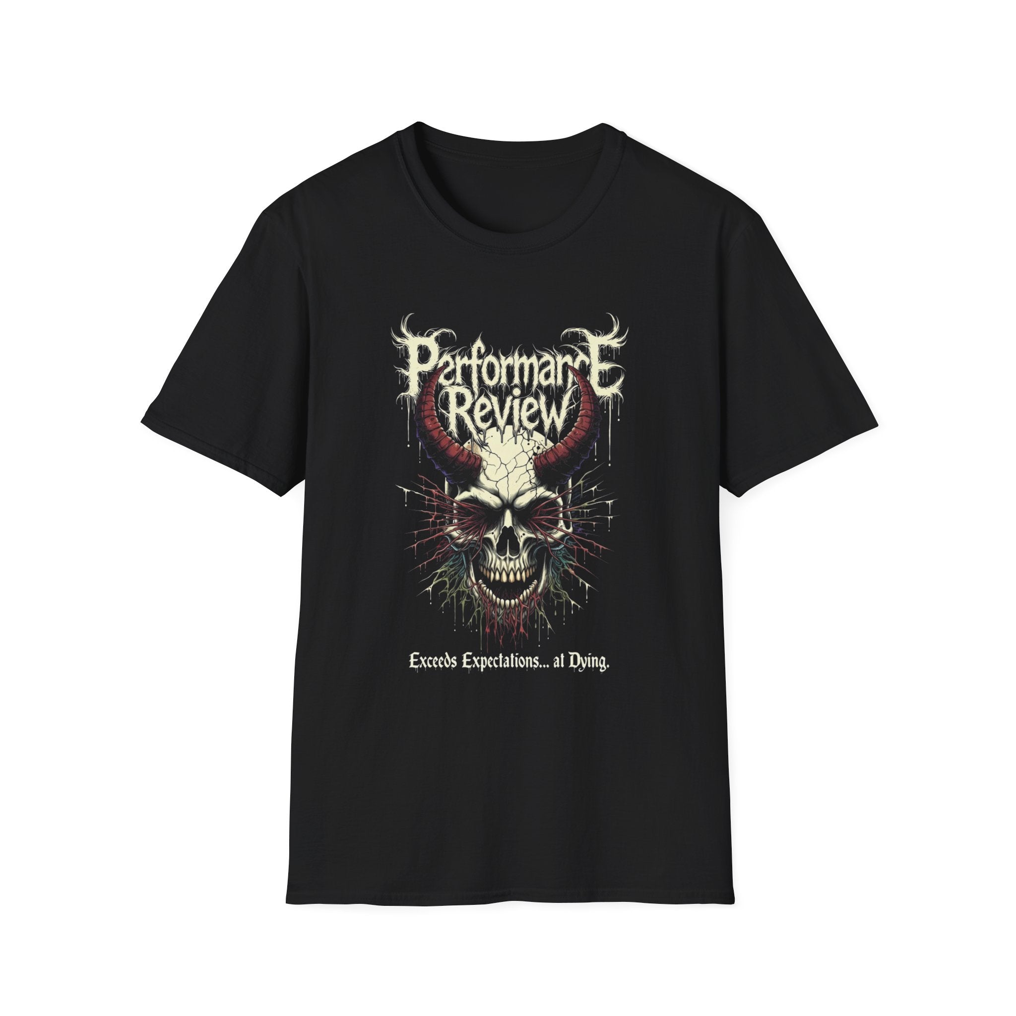 Performance Review Skull Band T‑Shirt — Metal Concert Tee