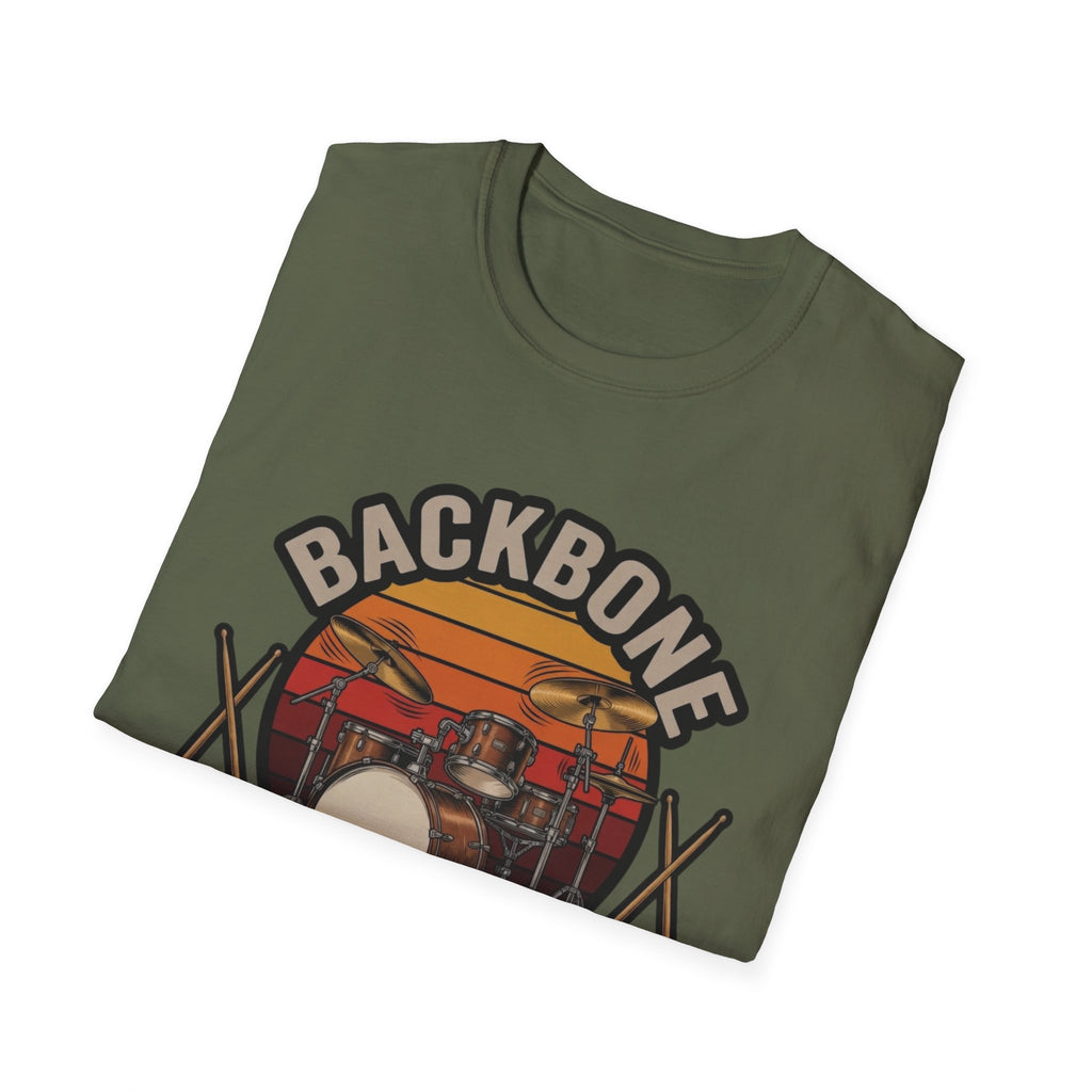 Drummer T-Shirt — “Backbone: You Are Only As Good As the Drummer” Vintage Drum Kit Tee