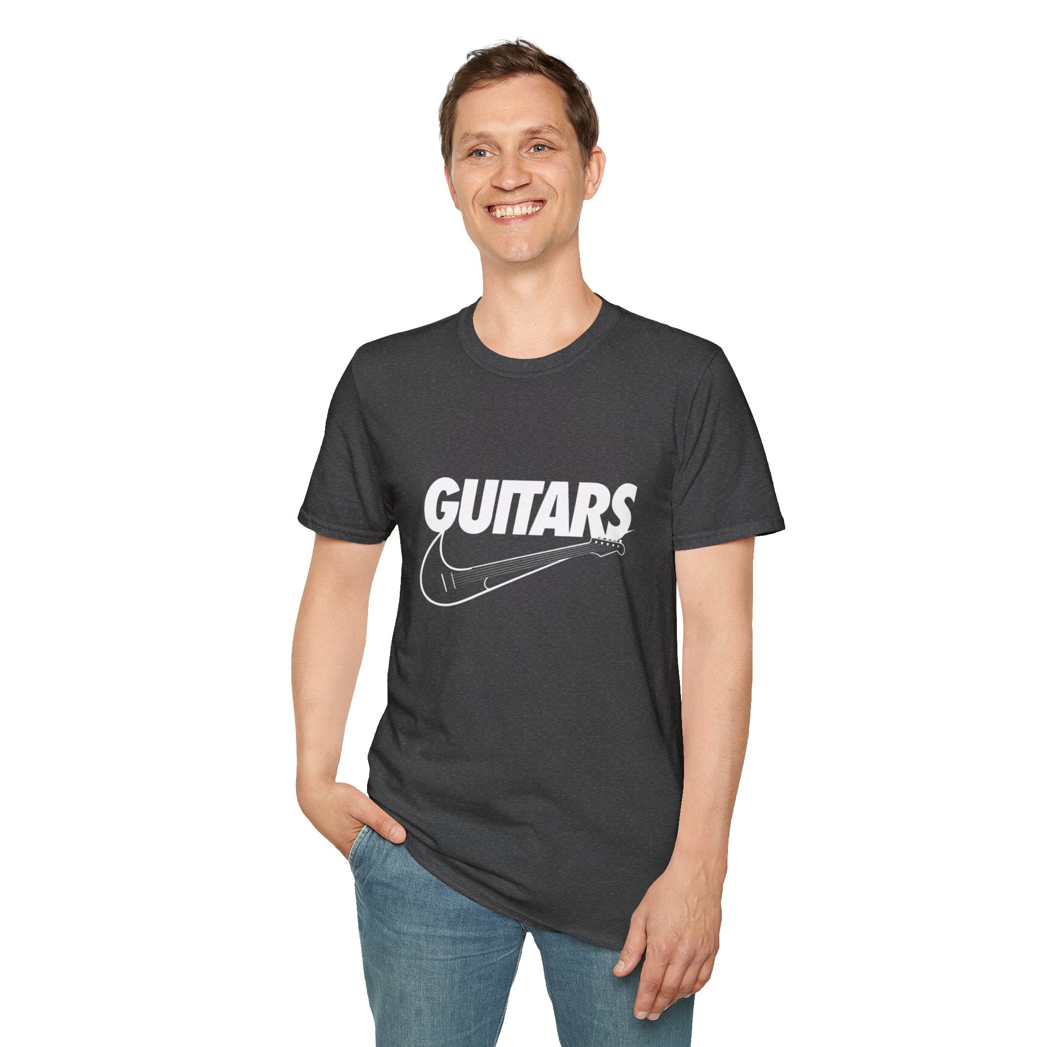 Guitars Graphic T-Shirt — Retro Rock Electric Guitar Logo Tee