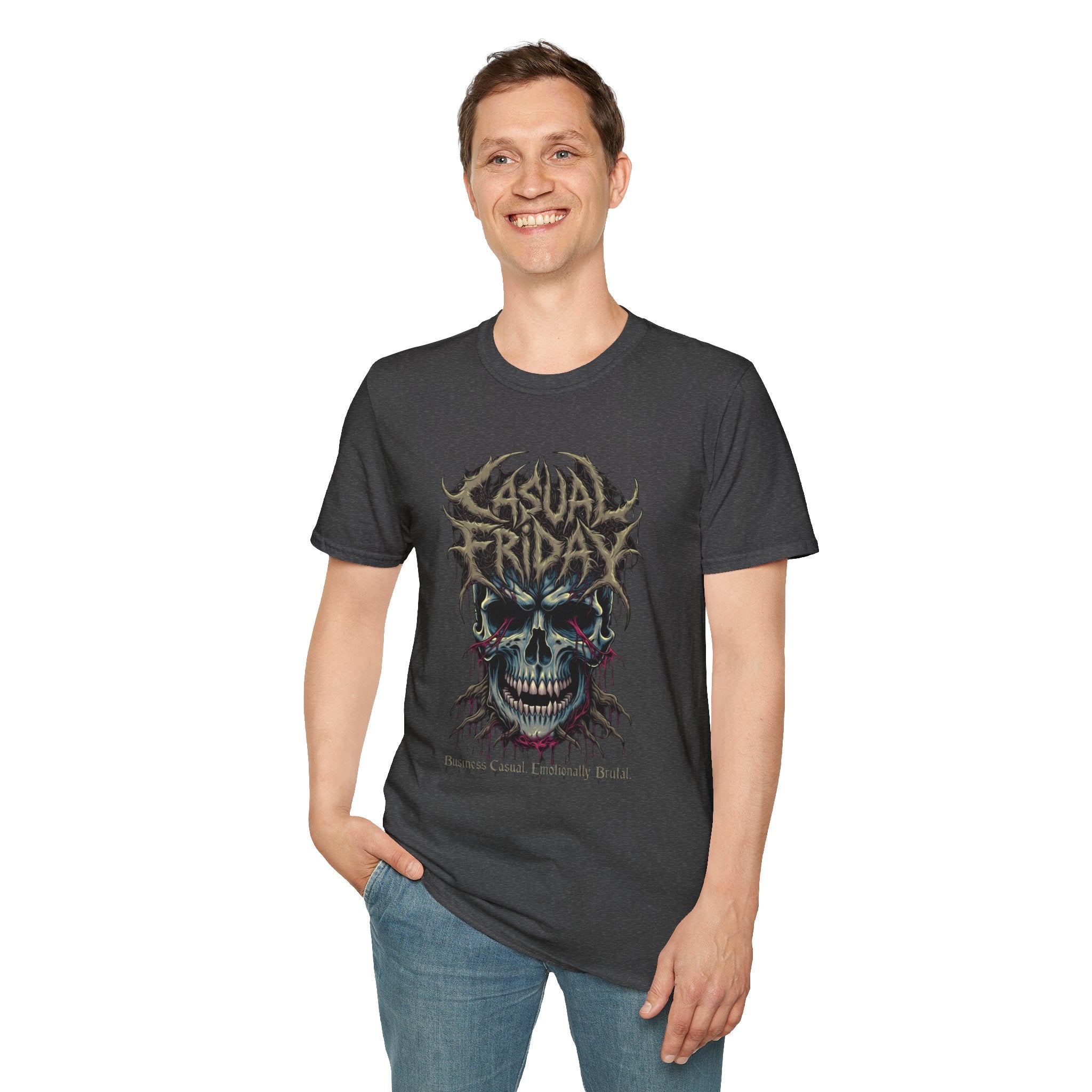 Casual Friday Skull Tee — Gothic Horror Graphic T-Shirt