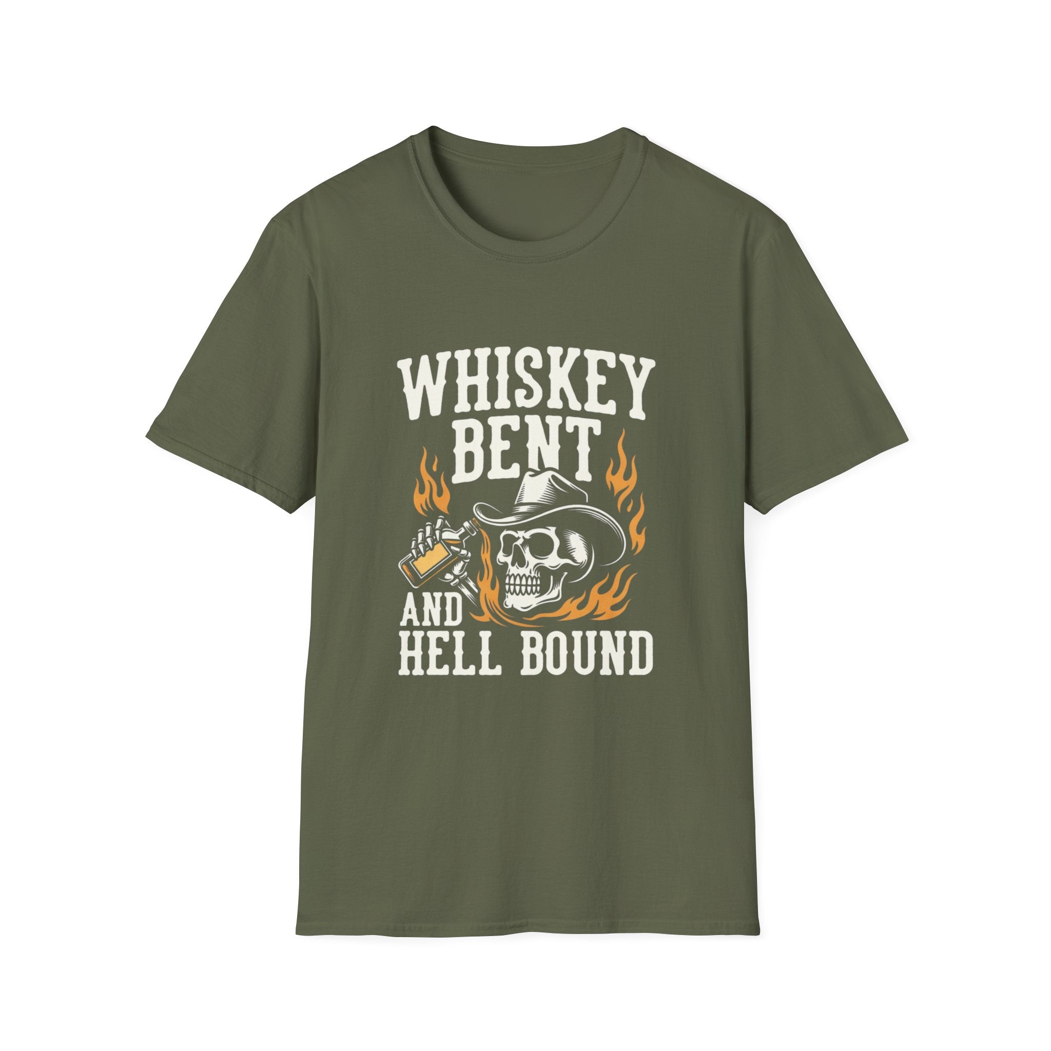 Whiskey Bent and Hell Bound Skull T-Shirt