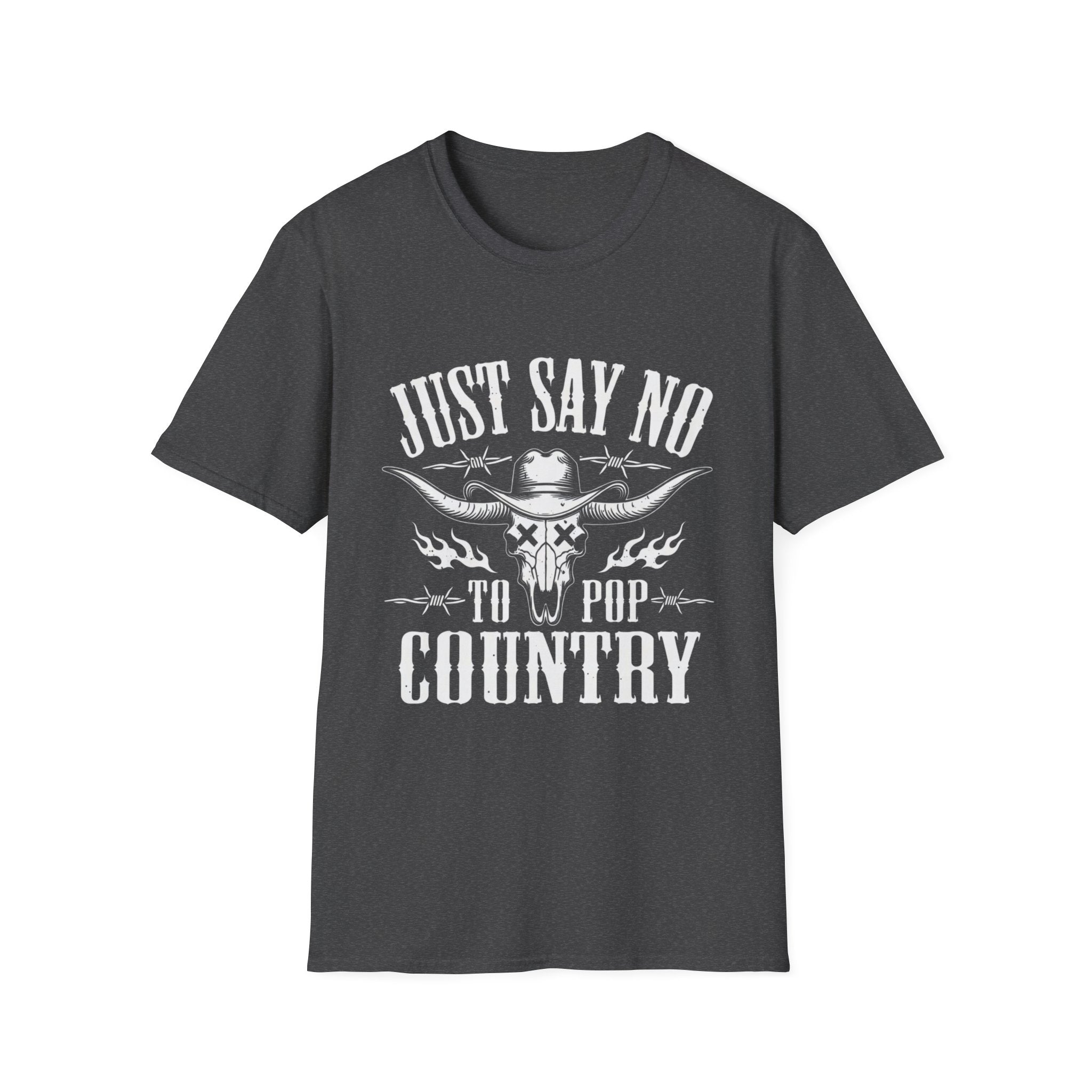 Just Say No to Pop Country Longhorn Skull T-Shirt