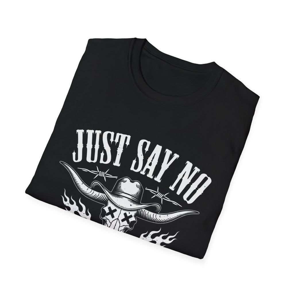 Just Say No to Pop Country Longhorn Skull T-Shirt
