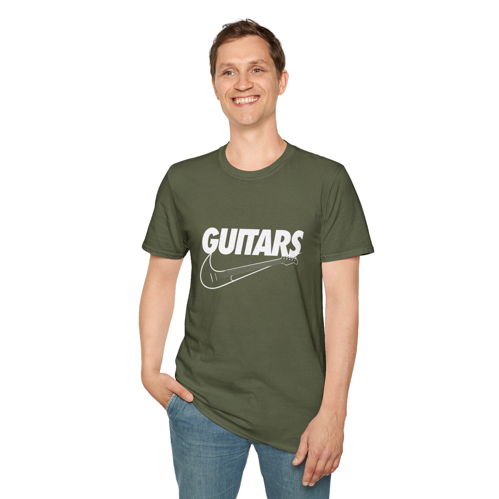 Guitars Graphic T-Shirt — Retro Rock Electric Guitar Logo Tee