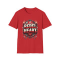 Rebel Heart Graphic T-Shirt — Edgy Flaming Heart & Barbed Wire Design