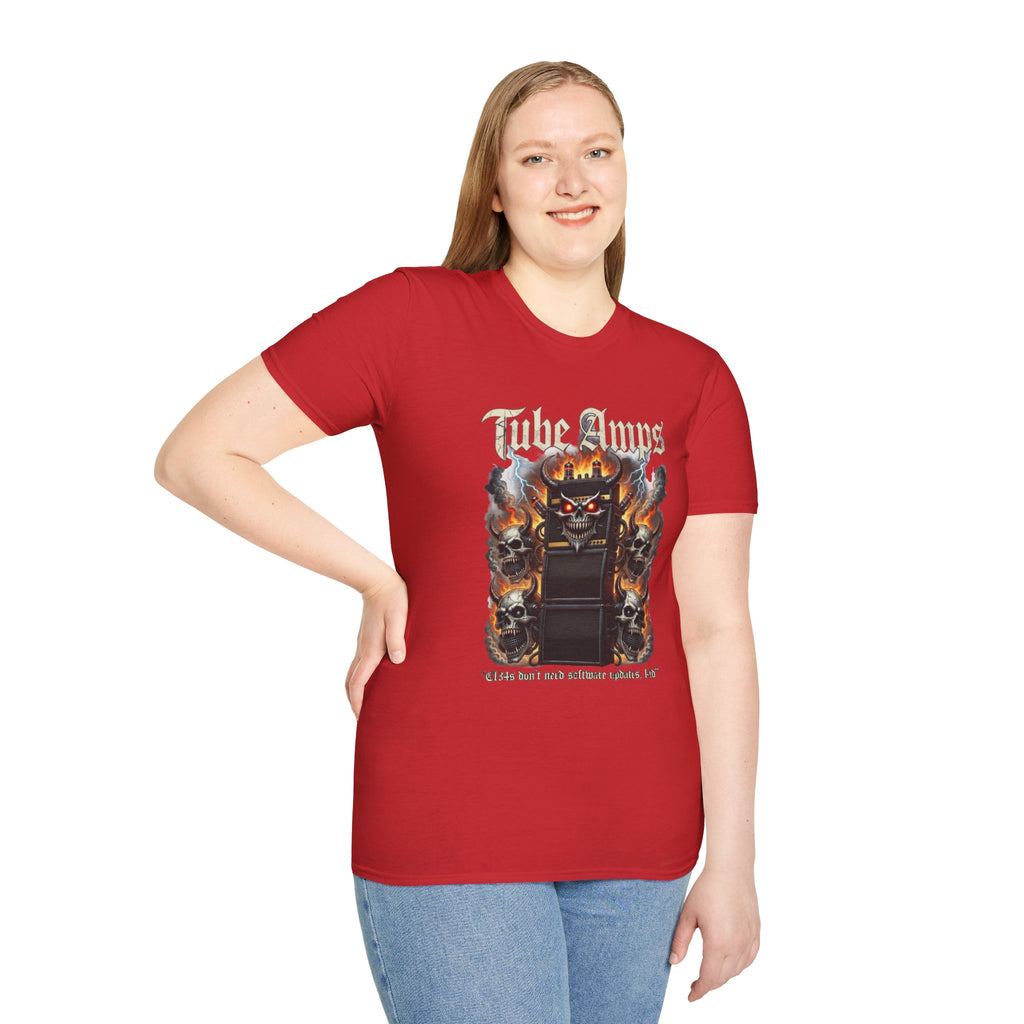 Tube Amps T-Shirt — "EL34s Don't Take Software Updates, Kid" Guitarist Tee