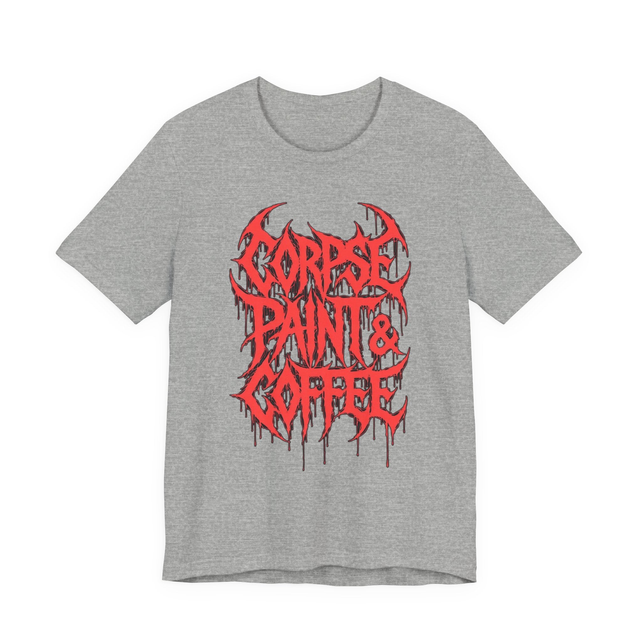 Corpse Paint & Coffee Tee — Gothic Metal Band Shirt