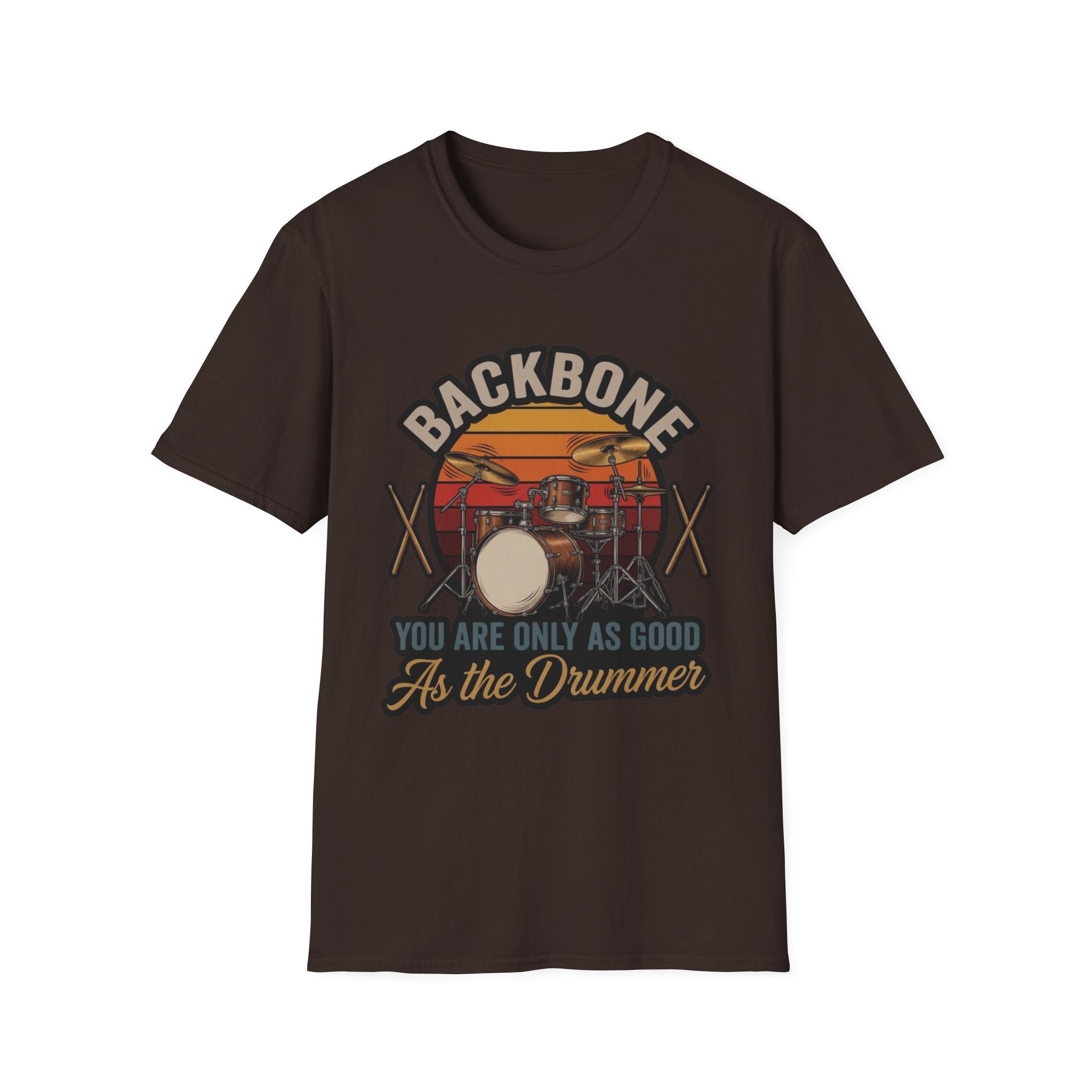 Drummer T-Shirt — “Backbone: You Are Only As Good As the Drummer” Vintage Drum Kit Tee
