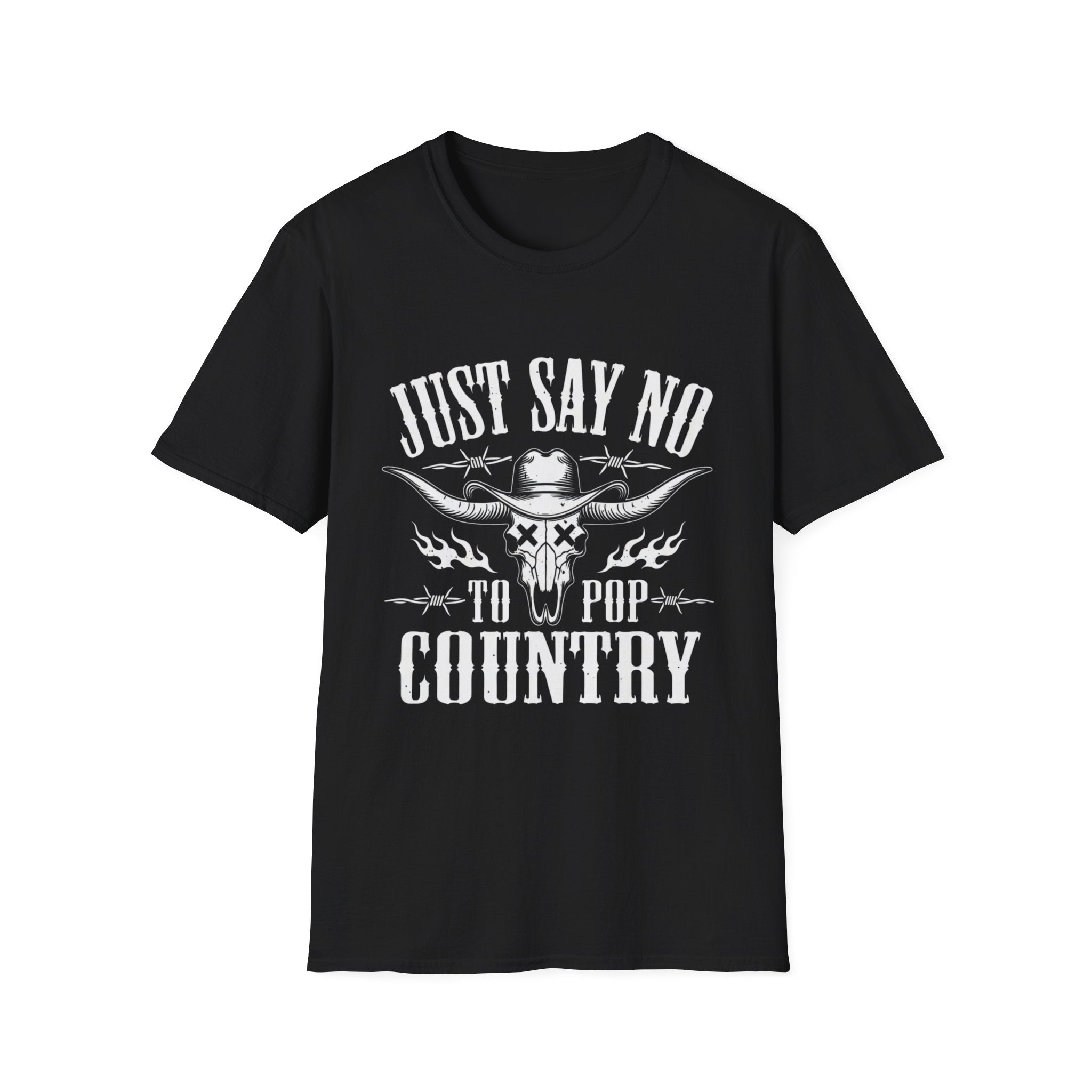 Just Say No to Pop Country Longhorn Skull T-Shirt