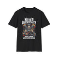 Never Underestimate an Old Man Who Plays Guitar T-Shirt — Vintage Rock Guitarist Tee