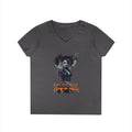 Rebellious Metal Chick Ladies' V-Neck T-Shirt