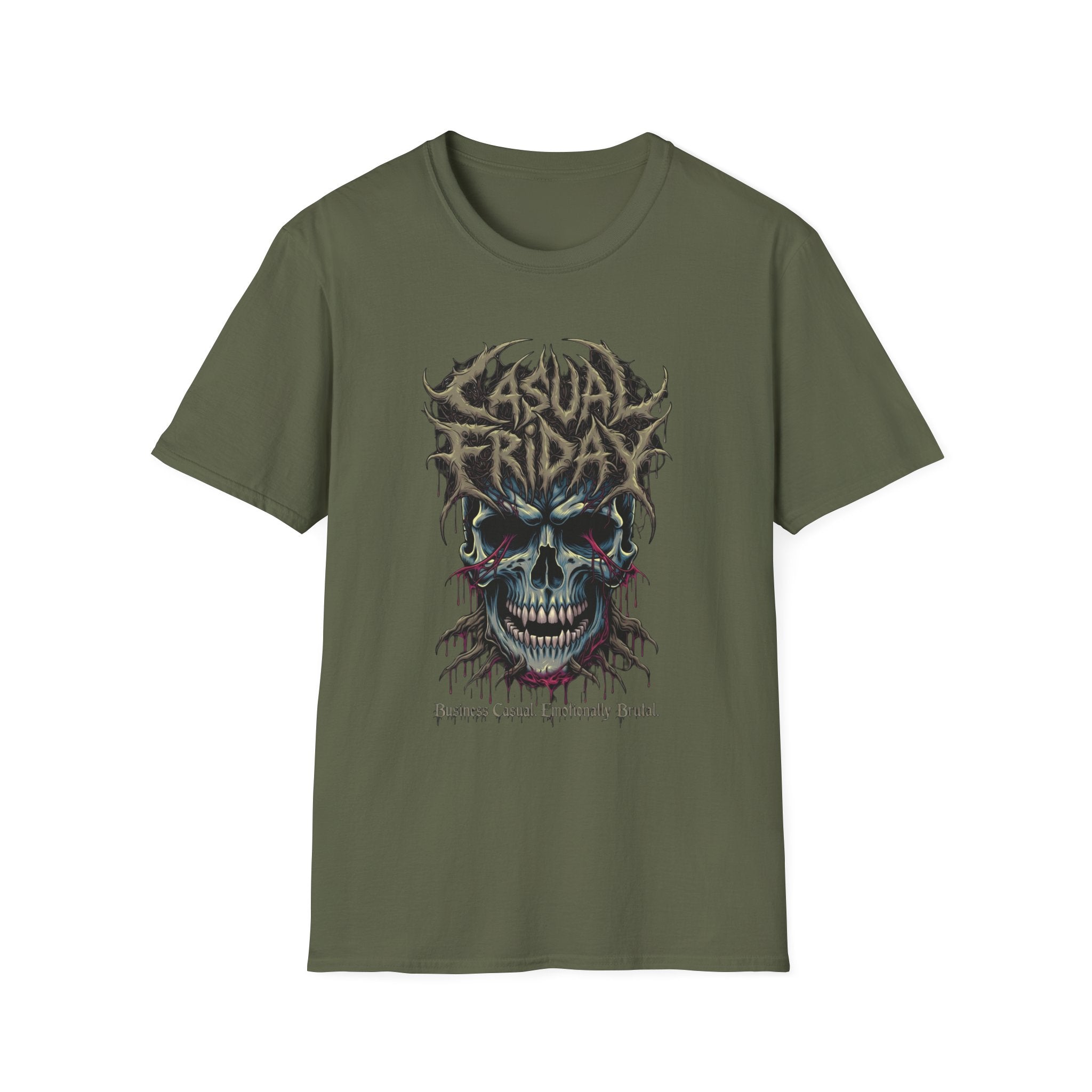 Casual Friday Skull Tee — Gothic Horror Graphic T-Shirt
