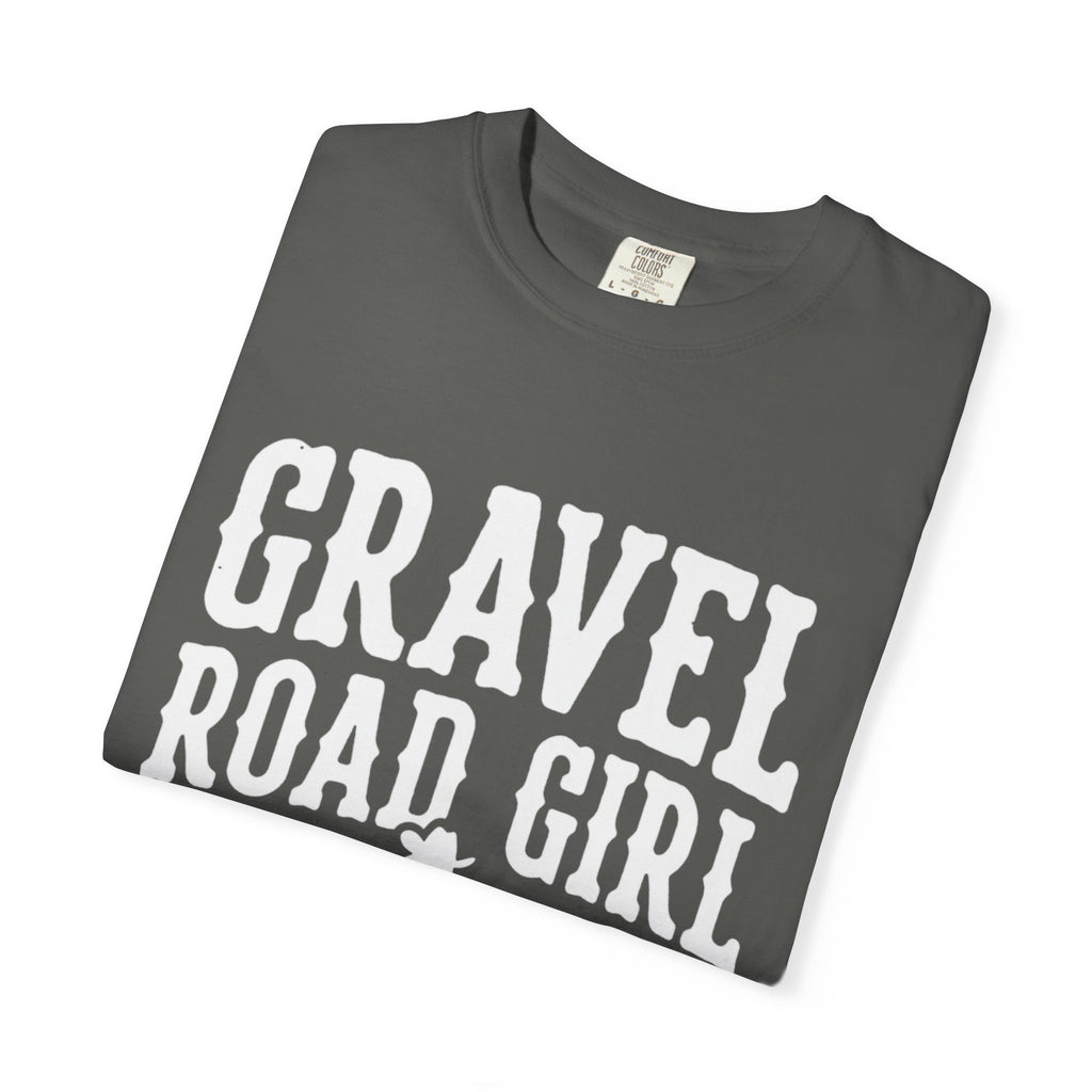 Gravel Road Girl T‑Shirt — Western Cowgirl Motorcycle Tee