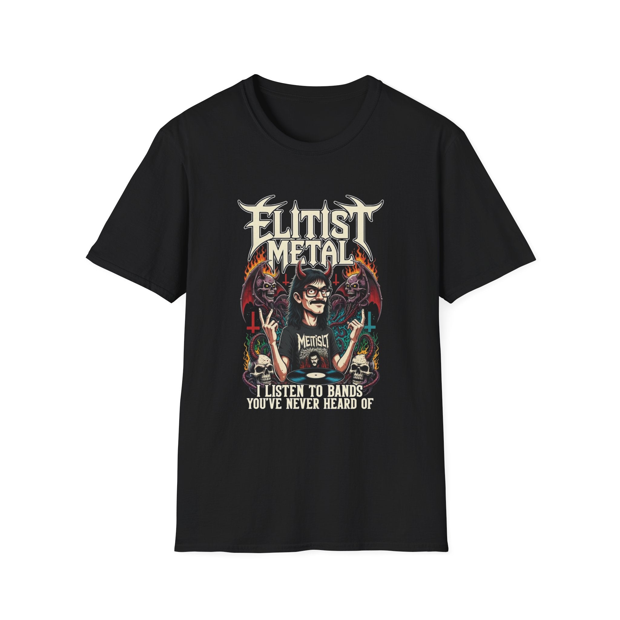 Elitist Graphic T-Shirt — Retro Occult Band Art