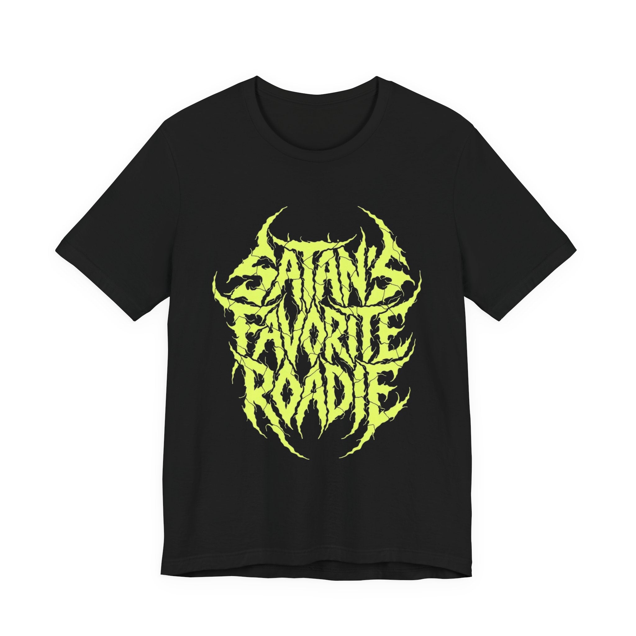 Satan’s Favorite Roadie T‑Shirt — Neon Metal Band Tee