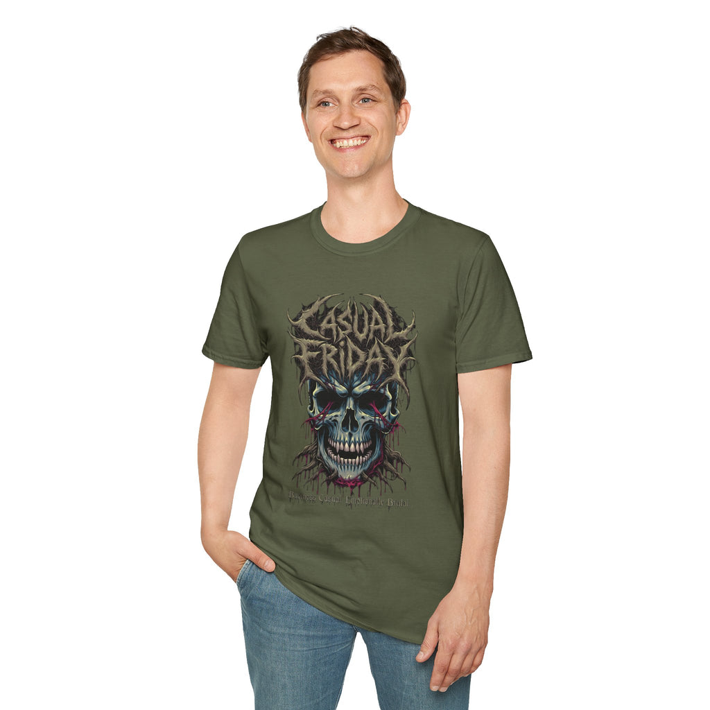 Casual Friday Skull Tee — Gothic Horror Graphic T-Shirt