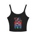Goth Punk Girl with Bat Tank Top — Spaghetti Strap Women's Tank