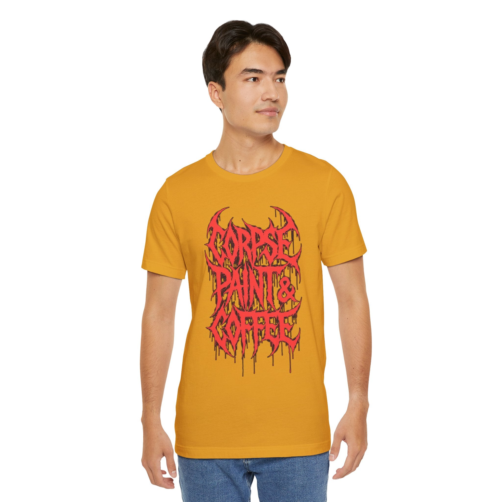 Corpse Paint & Coffee Tee — Gothic Metal Band Shirt