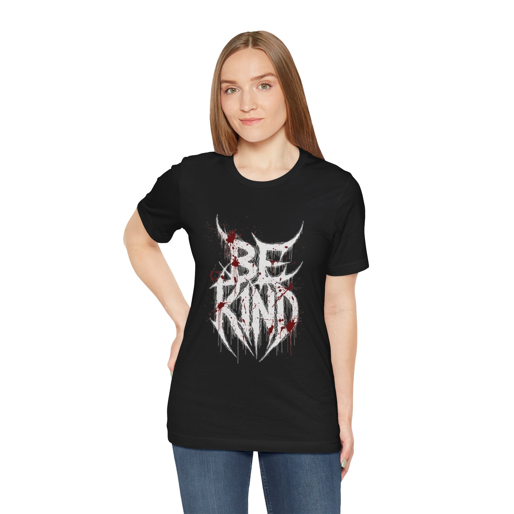 Be Kind Graphic Tee — Gothic Horror “Be Kind” Blood-Drip T-Shirt