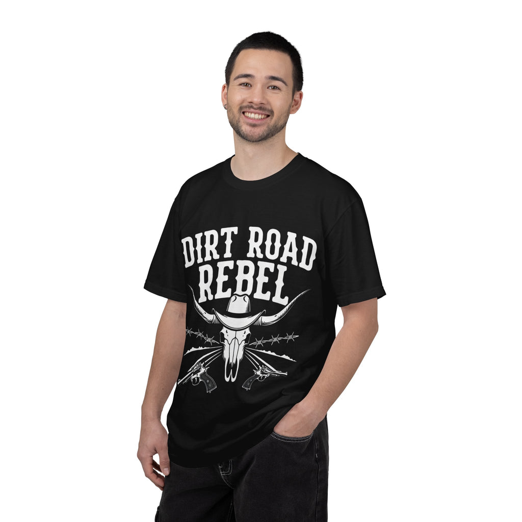 Dirt Road Rebel T-Shirt — Western Skull & Guns Rustic Cowboy Tee