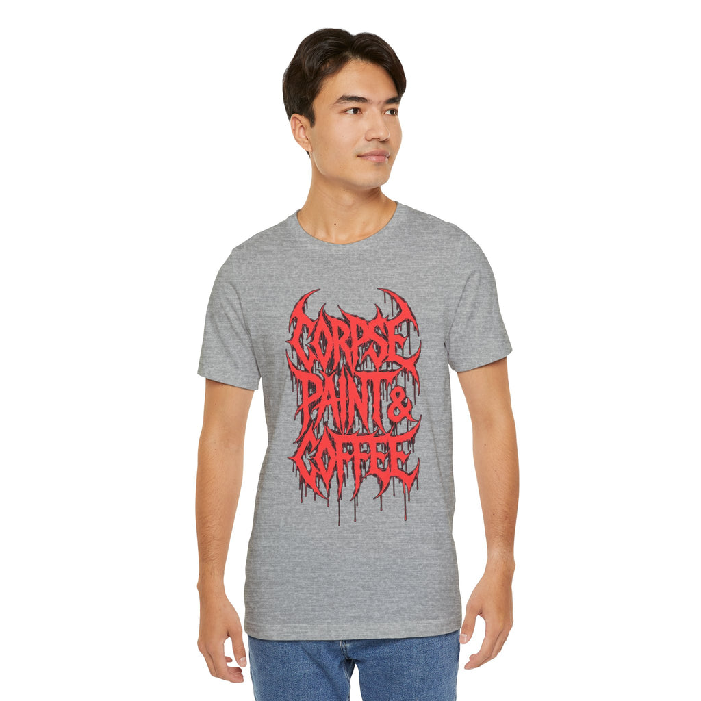 Corpse Paint & Coffee Tee — Gothic Metal Band Shirt